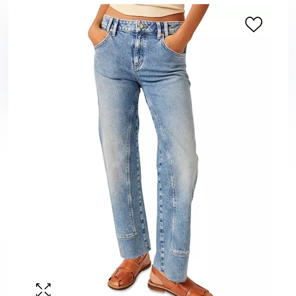 NWT Free People Women's Risk Taker Mid-Rise Straight-Leg Jeans, Size 26